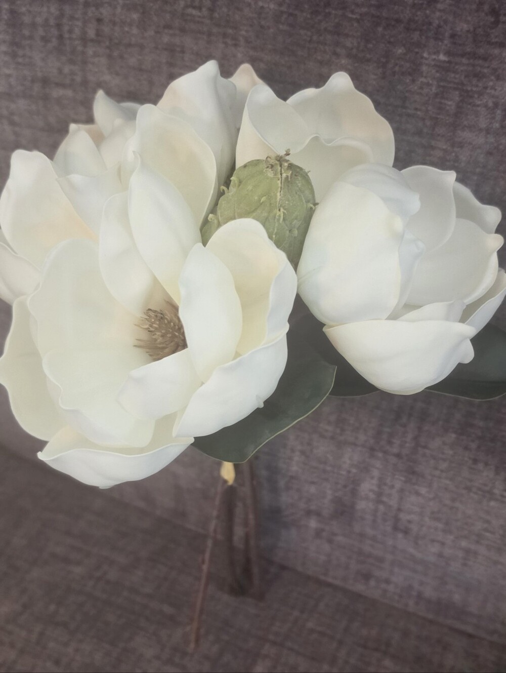 Artificial Magnolia Flower Stem - White Magnolia Home Accent